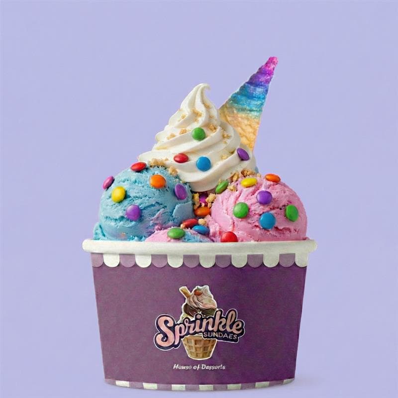 Berry dessert scoop at Sprinkle Sundaes